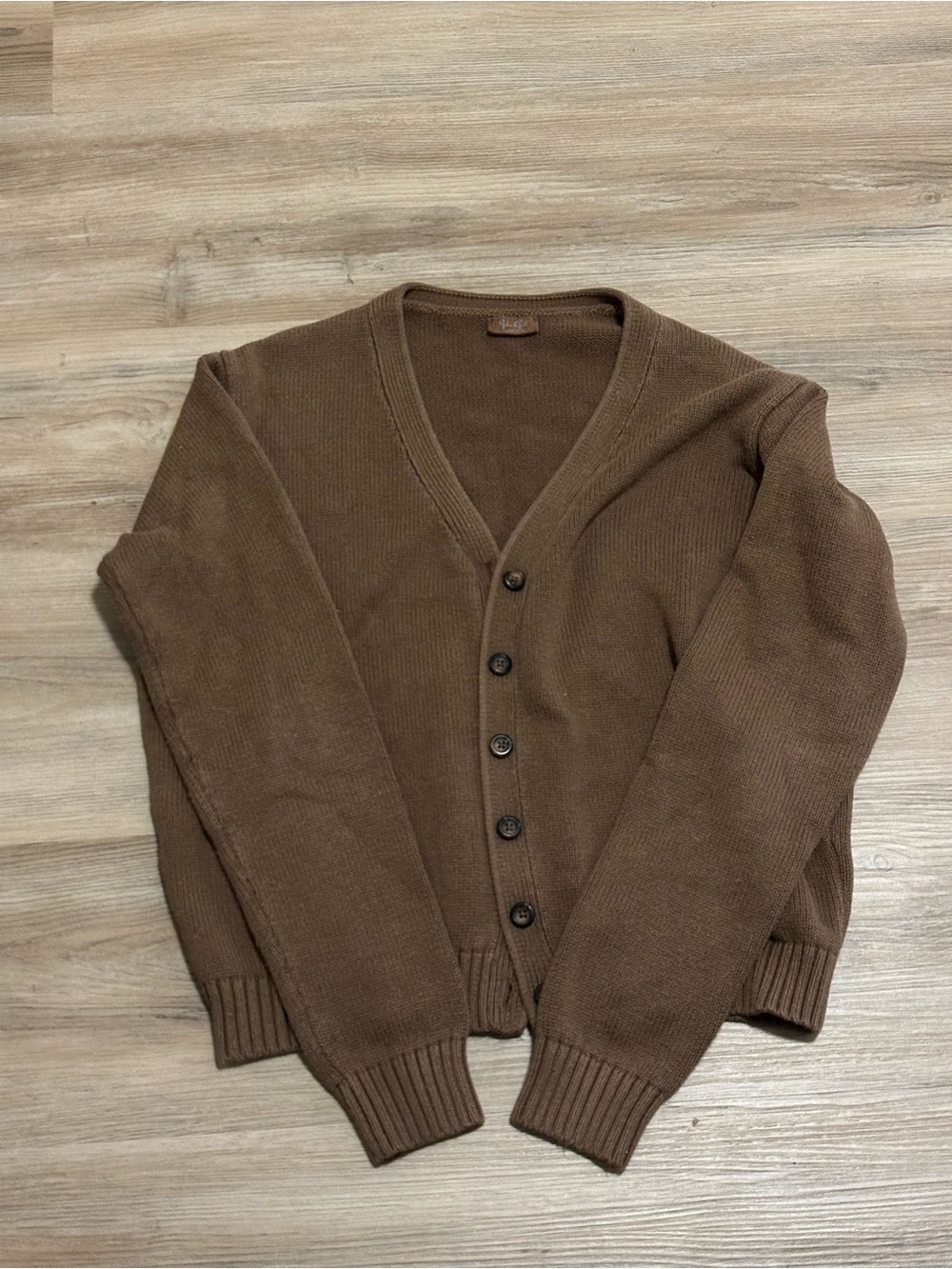 Brandy Melville Brown Button Front V-Neck Cardigan